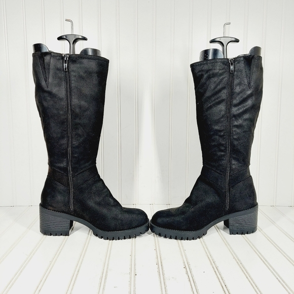 NEW Bella Vita Women's Lorielle Black Leather Buckle Tall Heeled Boots M355 - Picture 7 of 13